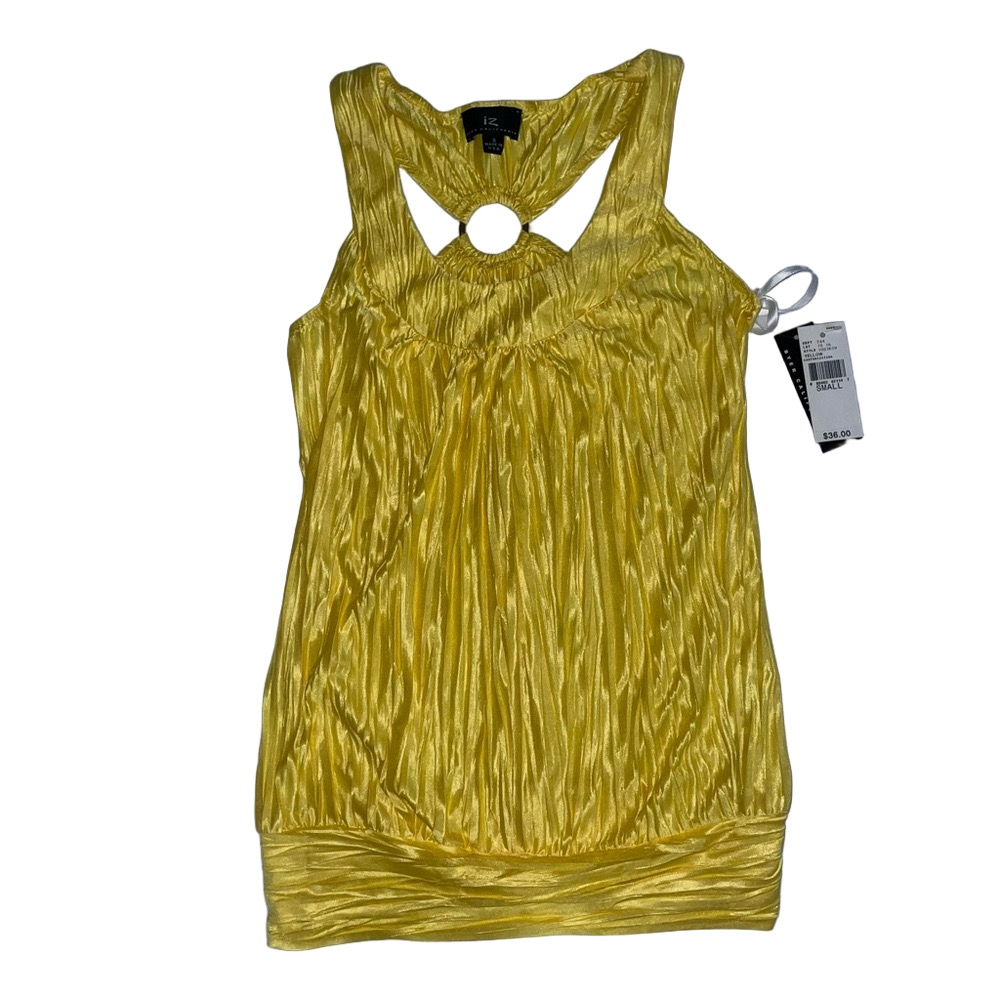 NWT Women’s Byer California Yellow Ruched Cut Out Tank Top Size Small